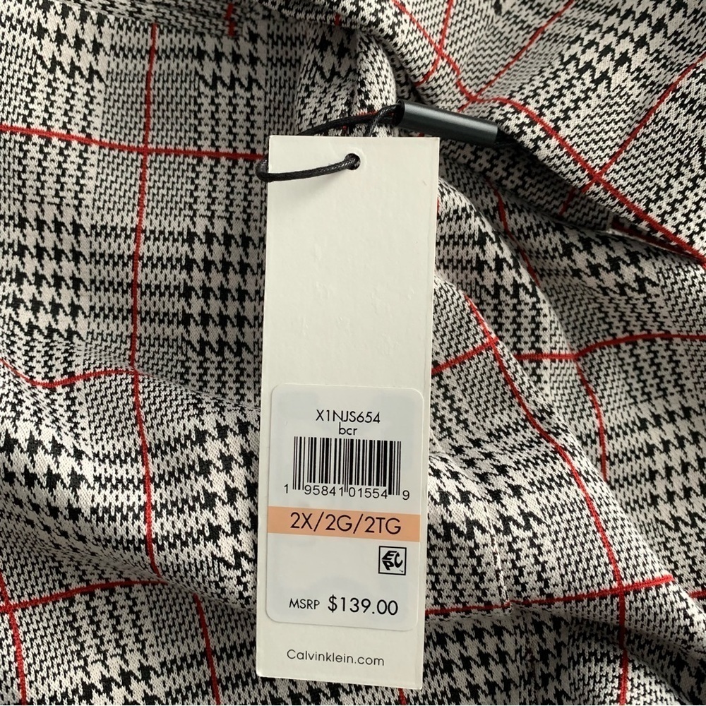 Calvin Klein 2X Plaid Single Button Blazer Preppy Career Old Money Houndstooth - Picture 11 of 16